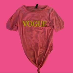 (Size S) Pink “Vogue” Sheer Shirt